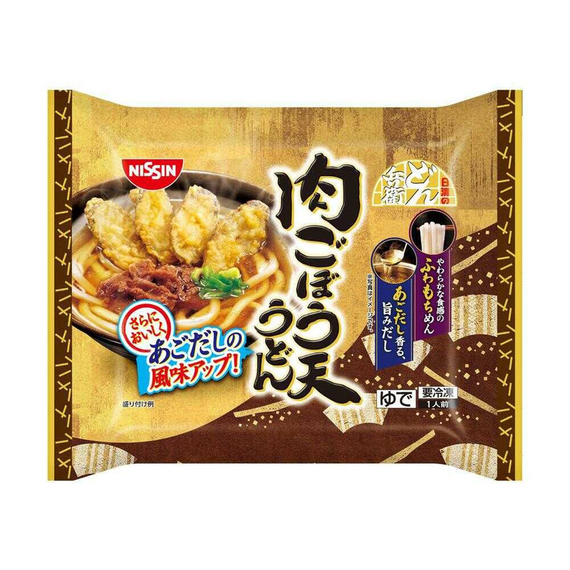◆［冷凍］ 日清のどん兵衛 肉ごぼう天うどん 294g×7個  メーカー直送 クール便 ▼返品・キャンセル不可【他商品との同時購入不可】