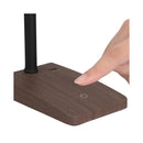 オーム電機 LEDデスクランプ 昼白色ブラウン木目調