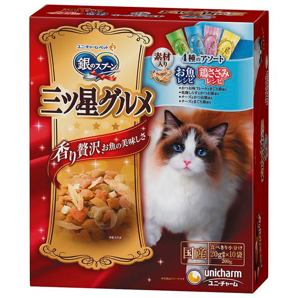 Unicharm 3 星级美食 4 种什锦食材 鱼/鸡柳食谱 200g *