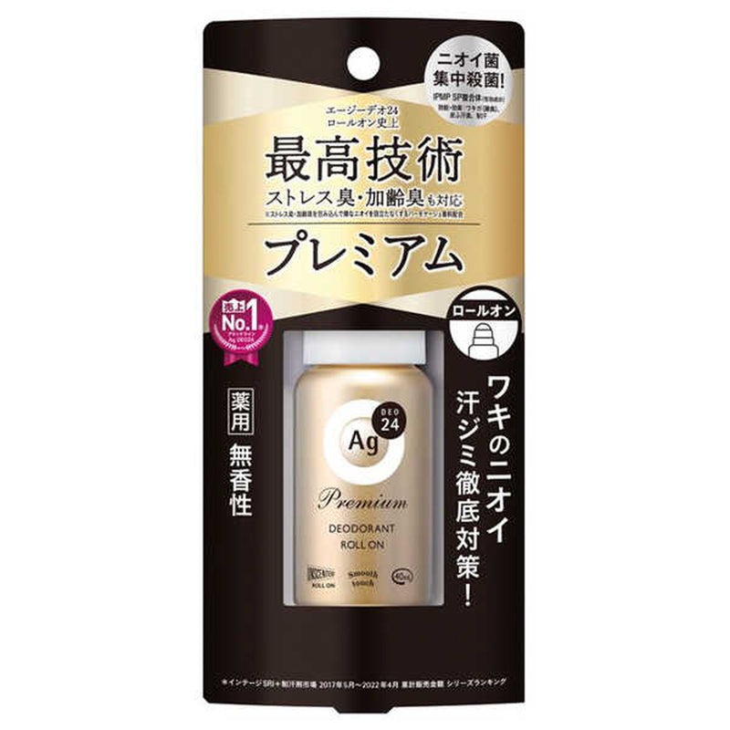 [医药部外品] AG Deo 24 Premium Deodorant Roll-on Unscented 40ml