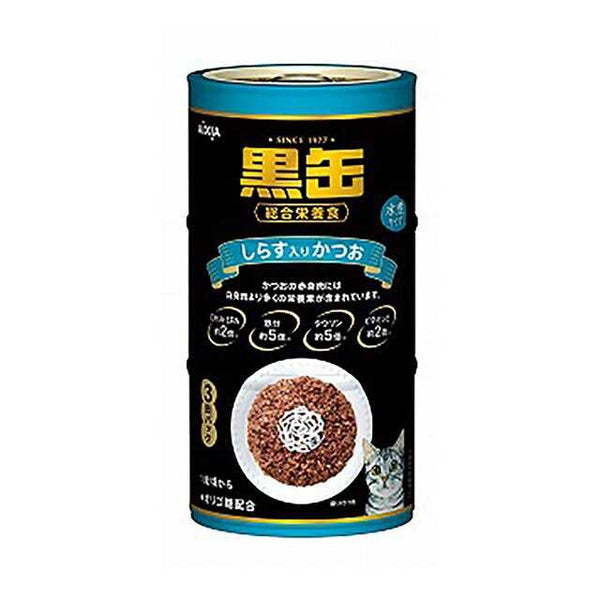 Aisia black can 3P银鱼配鲣鱼160g×3条