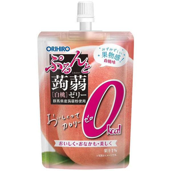 ◆オリヒロ ぷるんと蒟蒻ゼリー カロリー0 白桃 130g