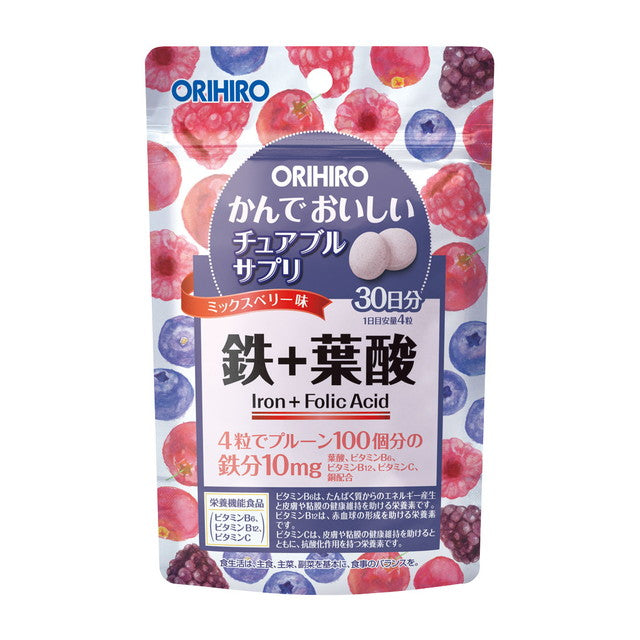 ORIHIRO chewable supplement iron + folic acid 120 grains