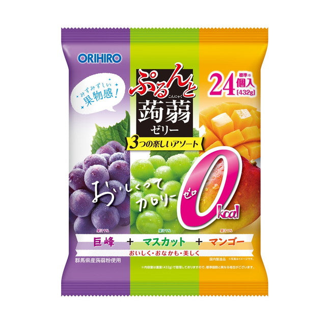 ◆Orihiro Purun and Konjac Calorie 0 Kyoho + Muscat + Mango 18gX24 pieces