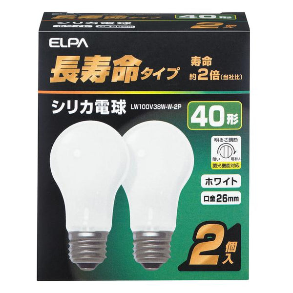 ELPA Long Life Silica Bulb 40W E26 2pcs