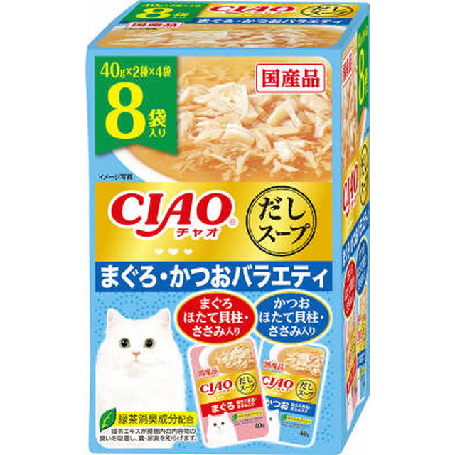 CIAO 鱼汤 8 袋金枪鱼和鲣鱼品种