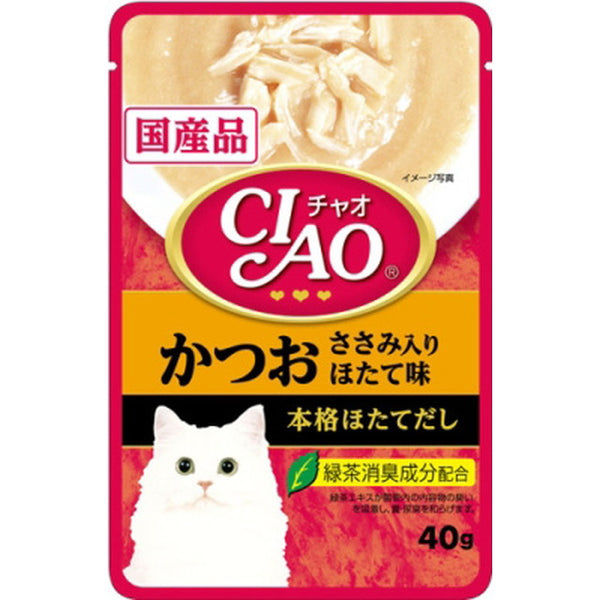 CIAOパウチ かつお ささみ入り ほたて味