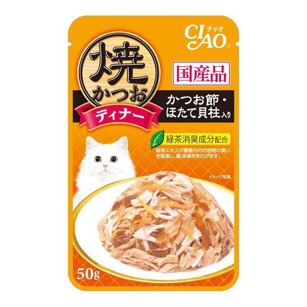 Inaba Ciao 烤鲣鱼晚餐配鲣鱼干和扇贝 50g