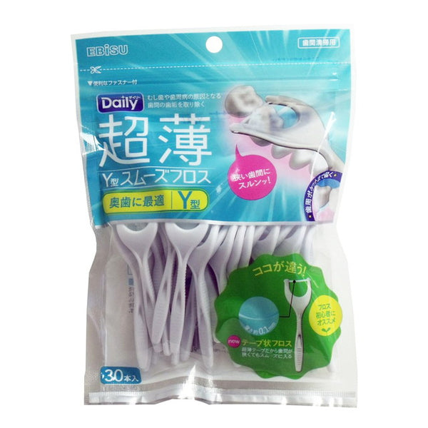 Ebisu Daily Ultra-thin Y-shaped smooth floss 30 pieces