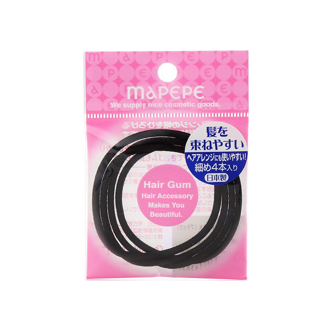 Shanti Mapepe rubber ring narrow 4 pieces black