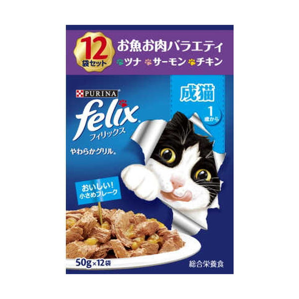 Felix 袋装成年猫鱼肉品种 12 袋