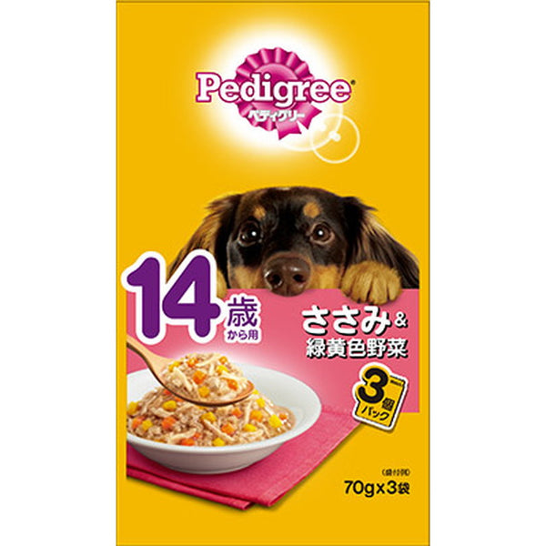 PWP11 ペディグリー 14歳から用 ささみ＆緑黄色野菜 70g×3袋