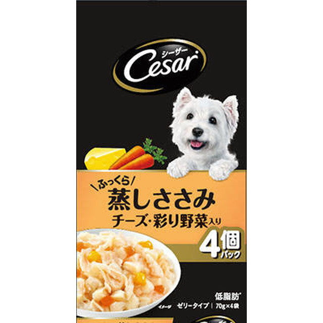 CPM8 シーザー ふっくら蒸しささみ チーズ・彩り野菜入り 70g×4袋