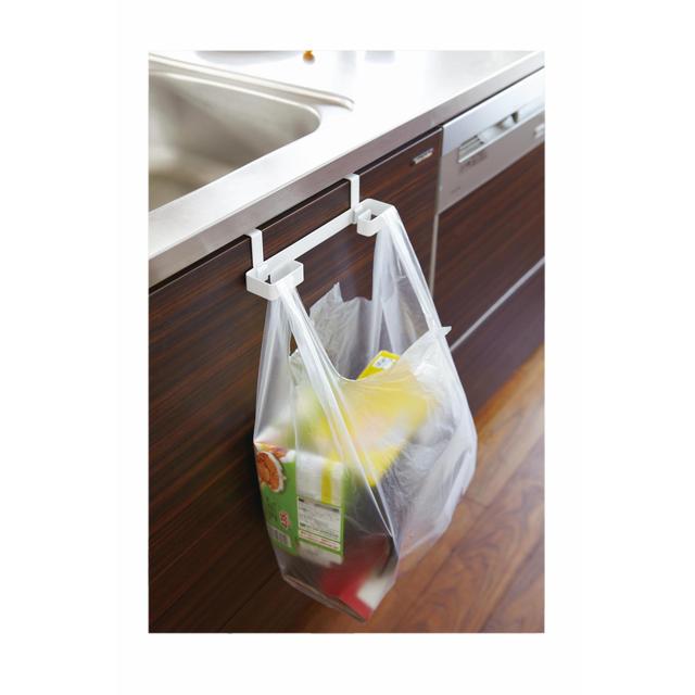 Yamazaki Business Plastic Bag &amp; Towel Hanger Plate White