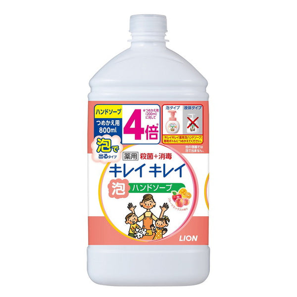 [医药部外品] Lion KireiKirei Foaming Hand Soap Refill Fruit Mix 800ml