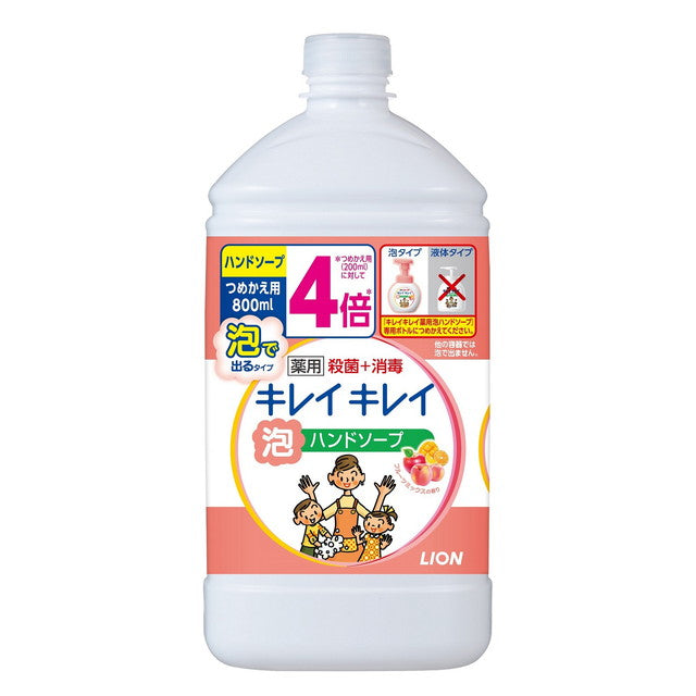 [医药部外品] Lion KireiKirei Foaming Hand Soap Refill Fruit Mix 800ml