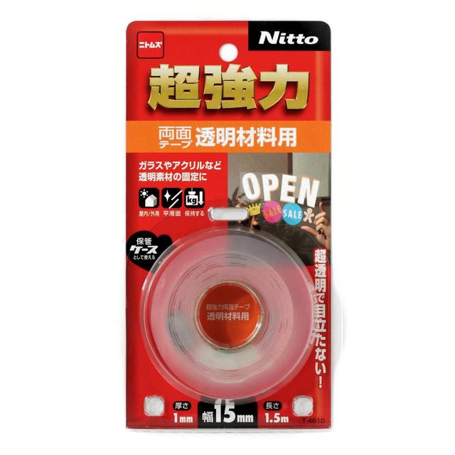 Nitoms super strong double-sided tape for transparent materials 15mmX1.5m