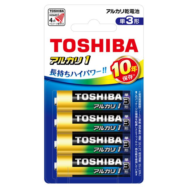 Toshiba Alkaline Battery Alkaline 1 AA 4 Pack