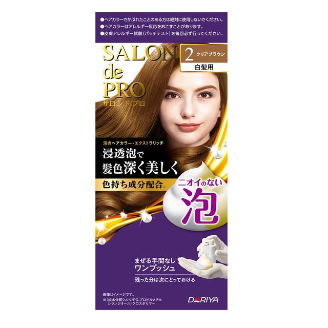 [Quasi-drug] Dariya Salon de Pro Foam Hair Color Extra Rich 2 Clear Brown*