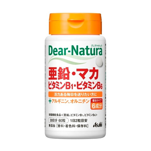 ◆Asahi Dear-Natura 锌/玛卡/维生素 B1/维生素 B6 30 天（60 粒）