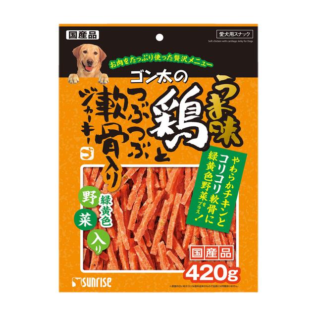 Sunrise Gonta's Umami Chicken and Cartilage Jerky 420g with green vegetables *