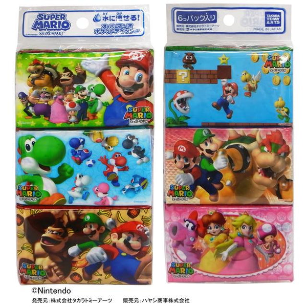 Hayashi Shoji Super Mario Flush Pocket 纸巾 6 件装