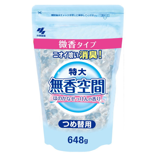 Kobayashi Pharmaceutical Unscented Space Extra Large Faint Soap Refill 648g