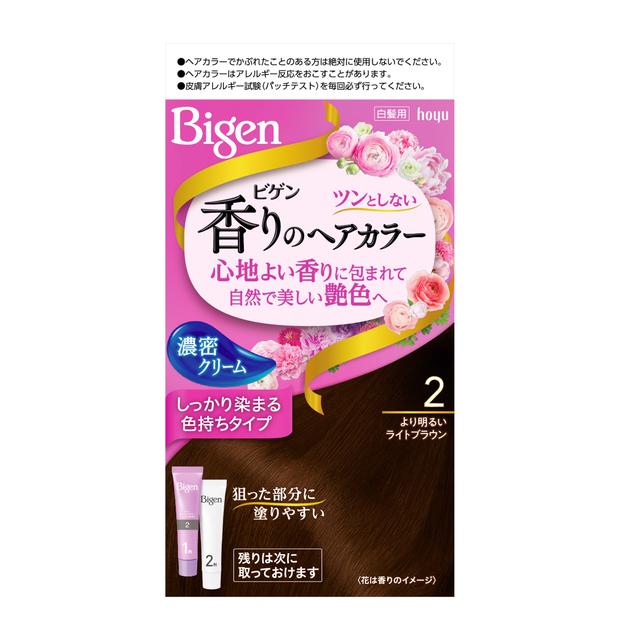 [Quasi-drug] Bigen Fragrant Hair Color Cream 2 Brighter Light Brown 40g + 40g