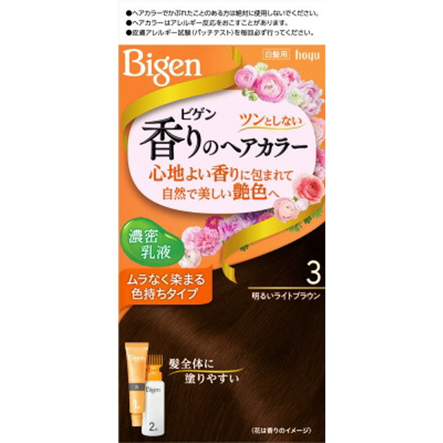 [Quasi-drug] Bigen Fragrant Hair Color Emulsion 3 Bright Light Brown 40g + 60ml