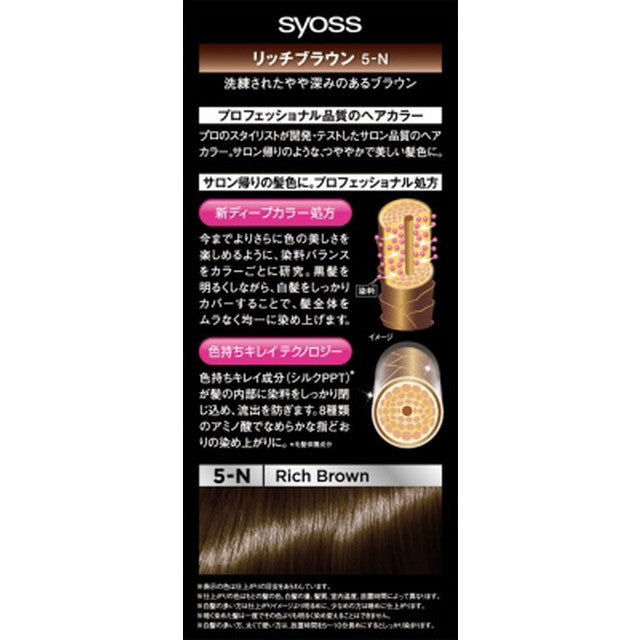 [Quasi-drug] Henkel Japan Saios Hair Color Cream 5 Rich Brown 50g+50g*