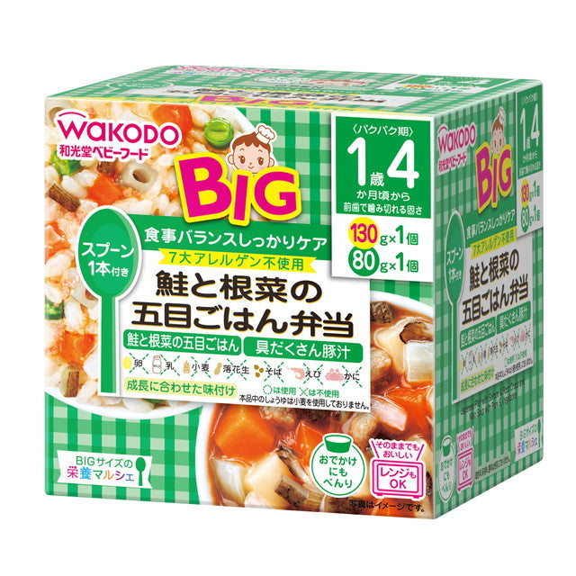 Wakodo BIG Nutrition Marche 三文鱼根菜五子饭（16 个月左右）130g / 80g